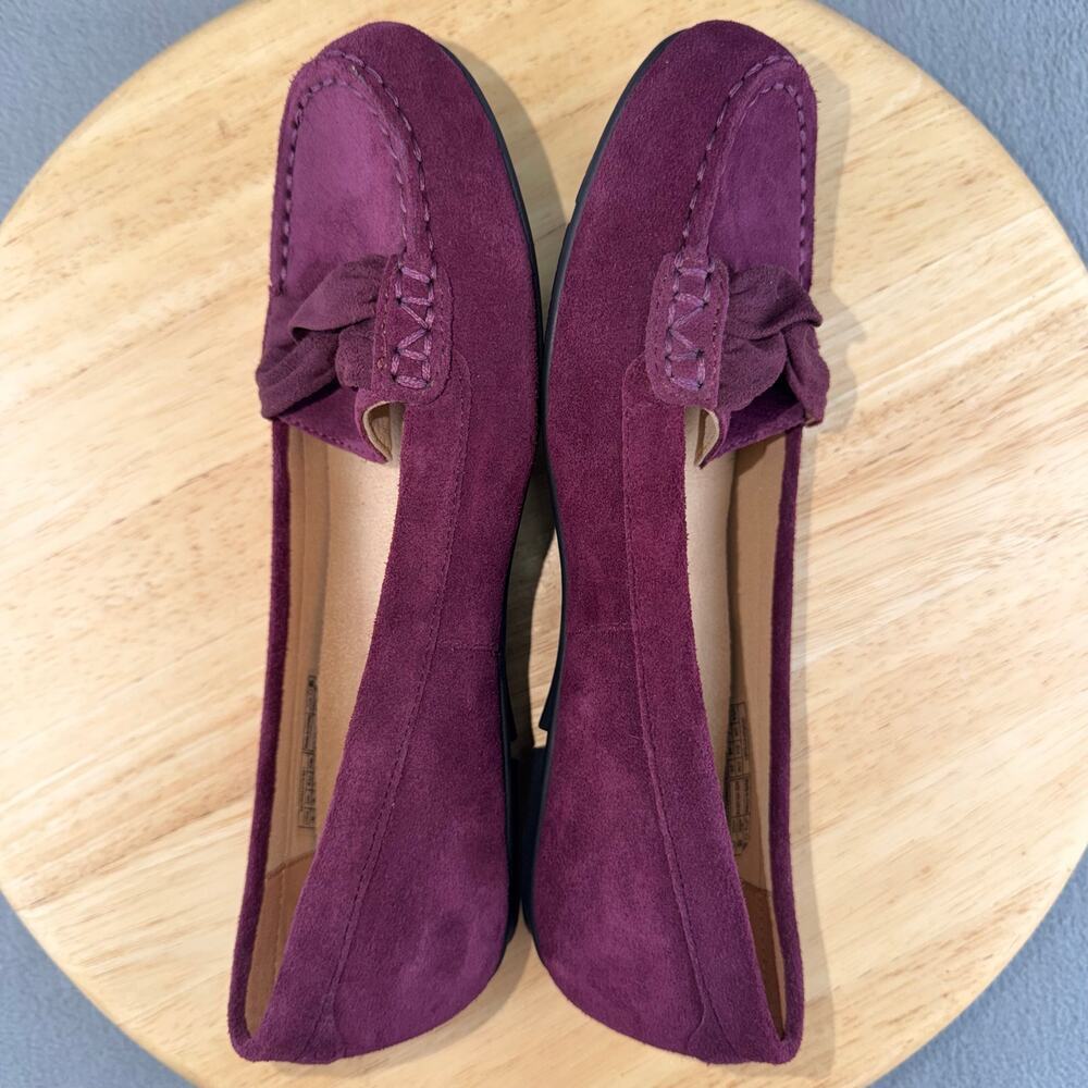 Vionic Norah Suede Moccasin Loafer Burgundy Slip-On Women’s Size 8 US - Picture 5 of 8